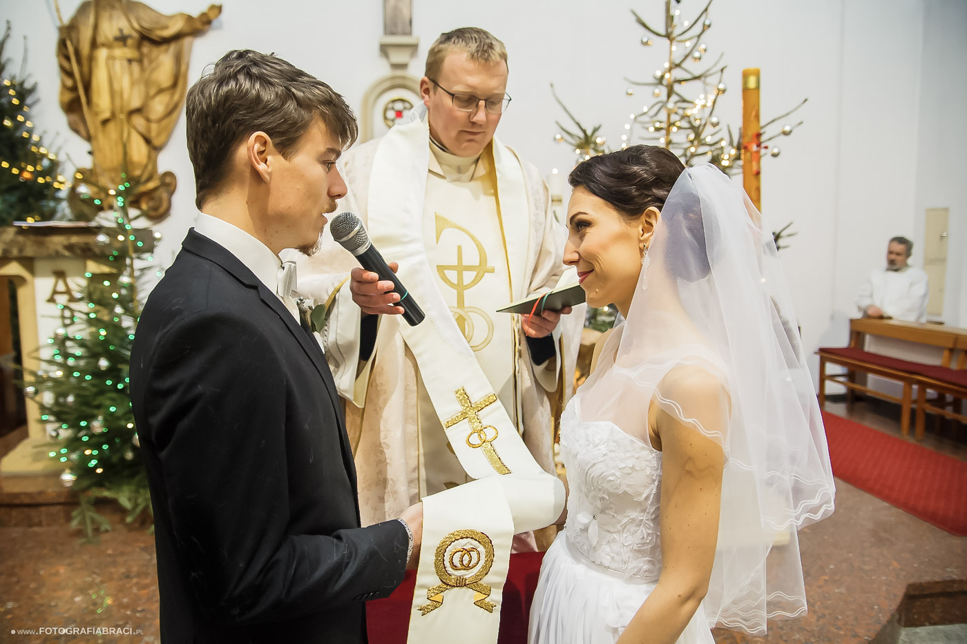 ślub w Boże Narodzenie, święta jako motyw przewodni wesela, wesele zimą, wedding planner Dolny Śląsk, ślub kościelny zimą